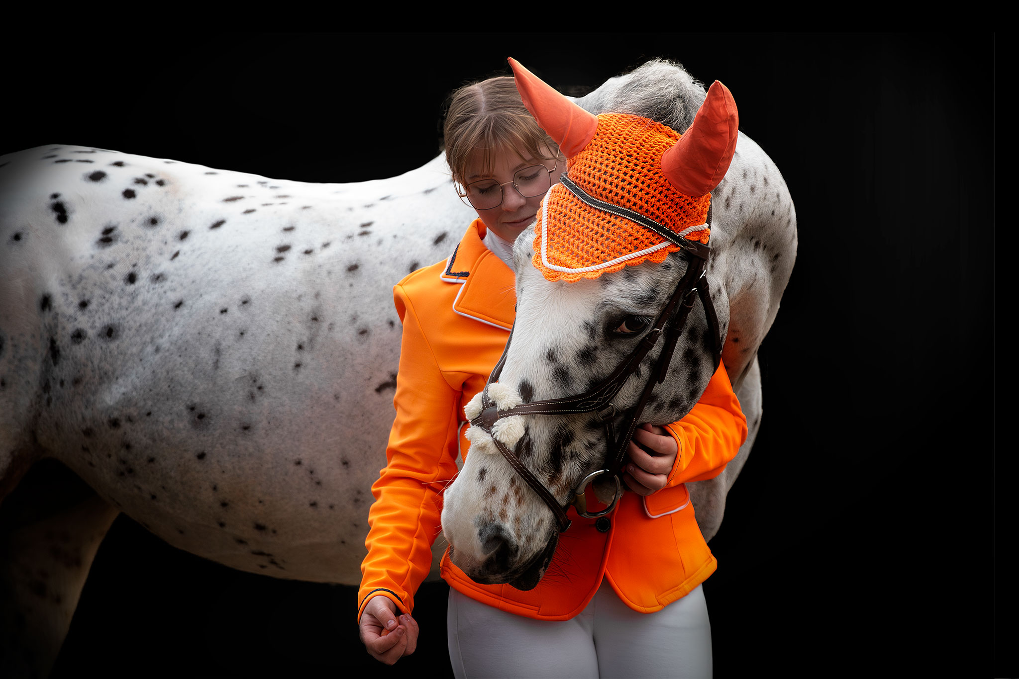 cheval studio fond noir