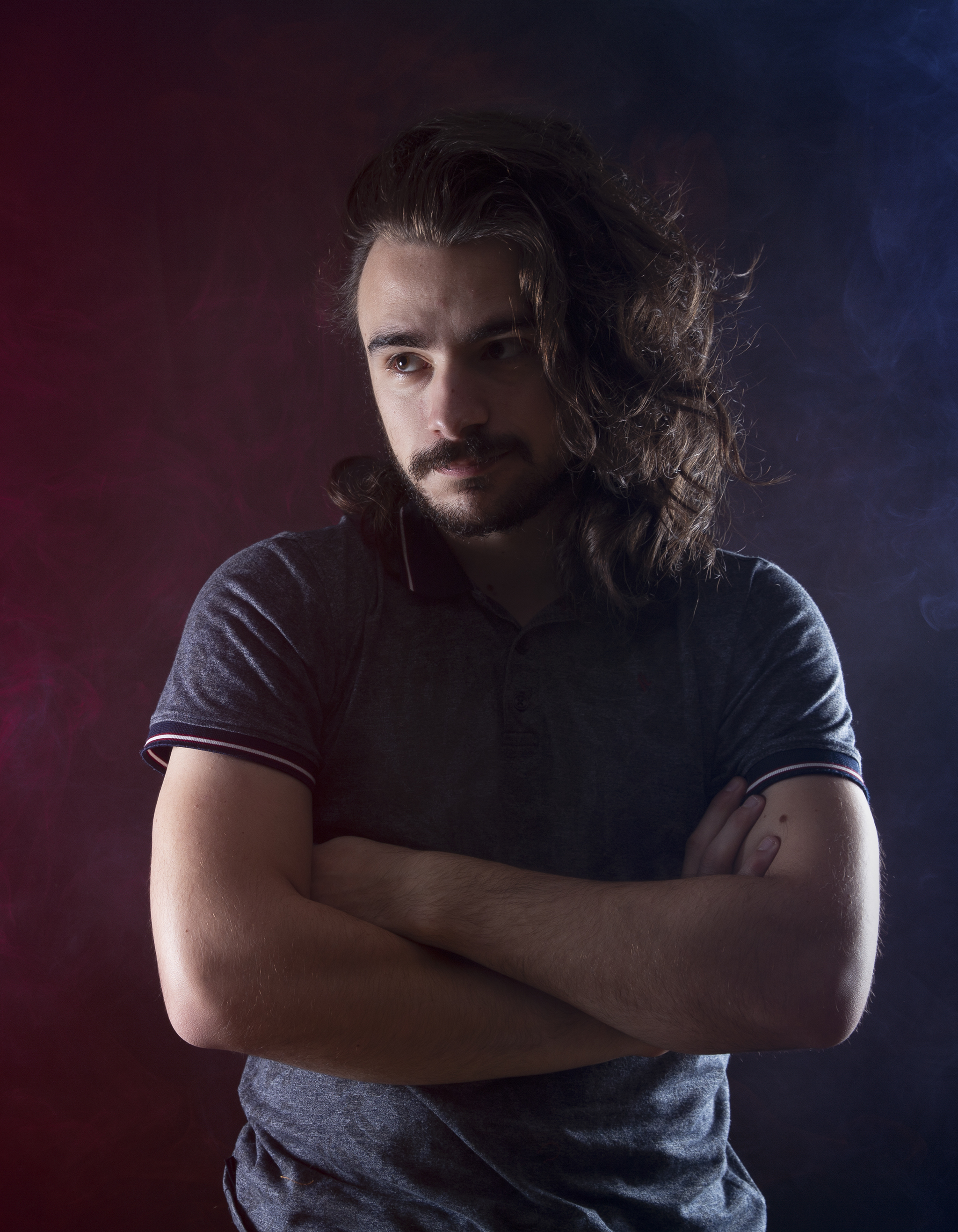 Seance photo studio effet fumee fond noir